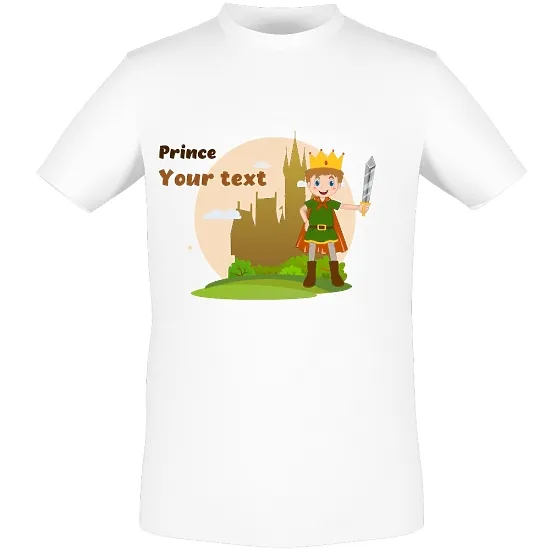 Template for a personalized T-shirt with a Prince print