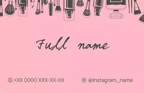 Make-up artist's business card template