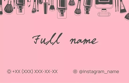 Make-up artist's business card template