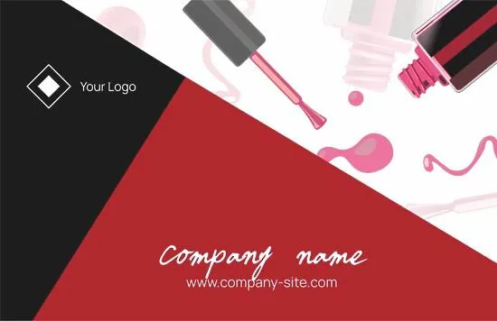 Euro business card template for manicure studio