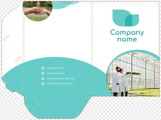 Template of a paper folder of an agricultural company