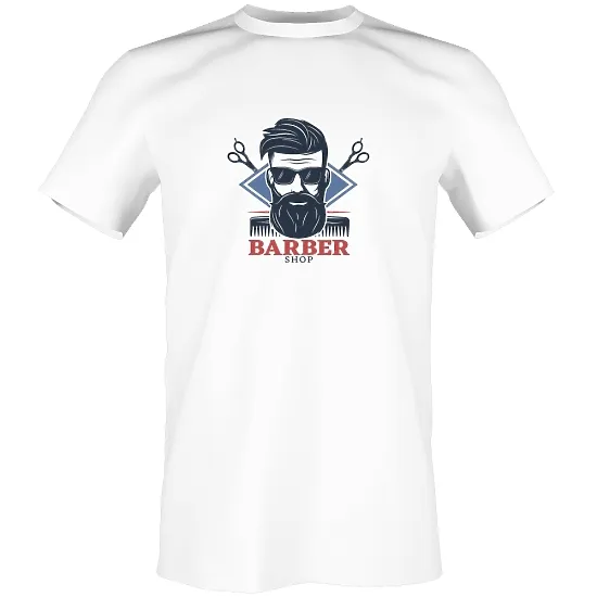 T-shirt template with a print for barber