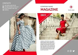 Fashion magazine template with logo