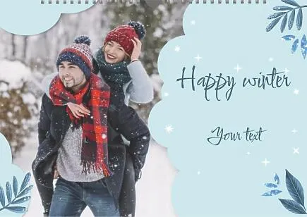 Happy winter calendar template 