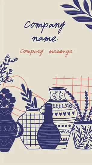 Company business card template with vases 