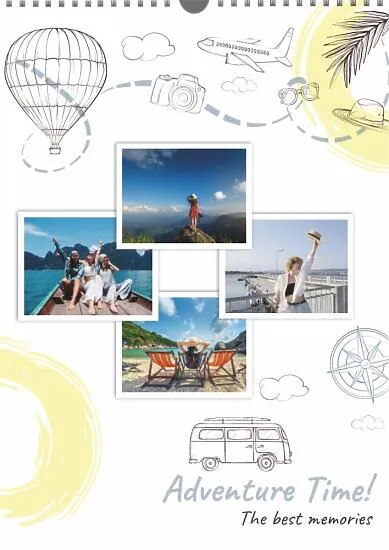 Calendar template with travel photos