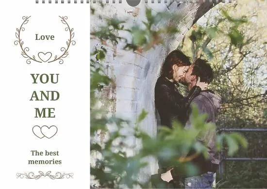 Calendar template for lovers
