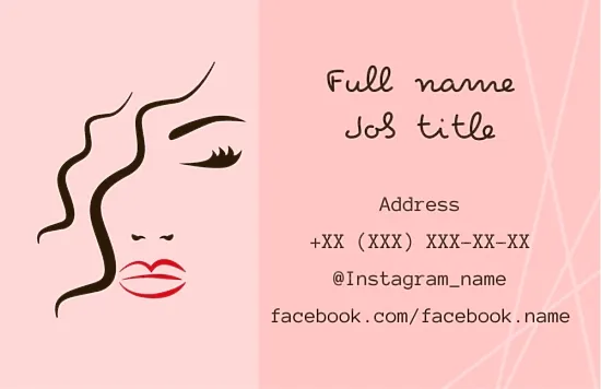 A business card template for a makeup artist stylist