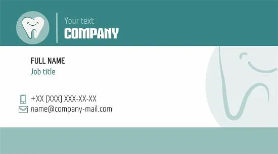 Business card template for a dentist, orthodontist, dental therapist