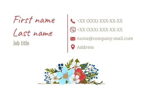 Florist's business card template