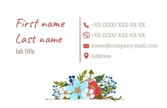 Florist's business card template