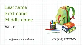 Private school business card Template