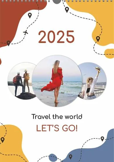 Calendar template with travel photos