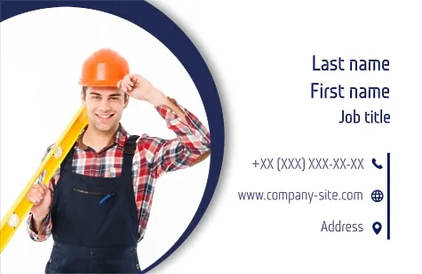 Construction company business card template