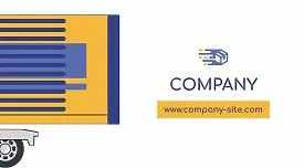 Cargo transportation company business card template