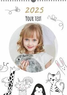 Template for a wall-mounted children's calendar