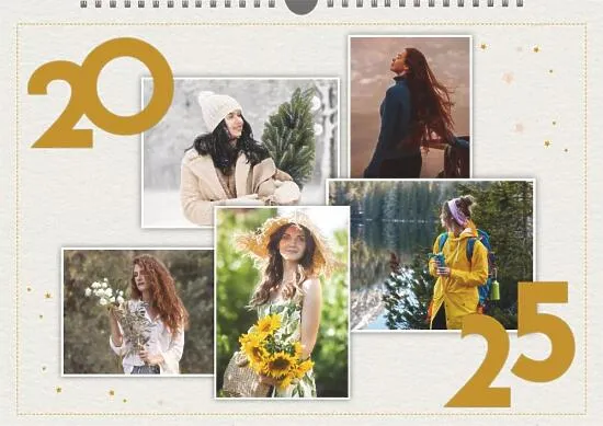 Calendar template with personal photos