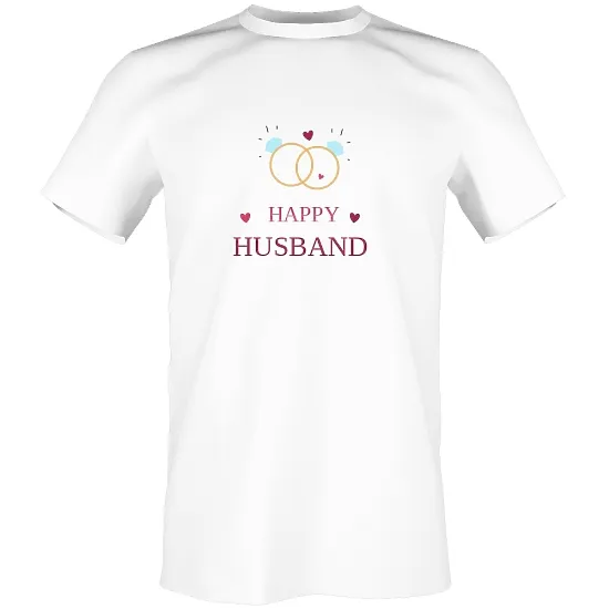 Template of a pair of T-shirts for newlyweds