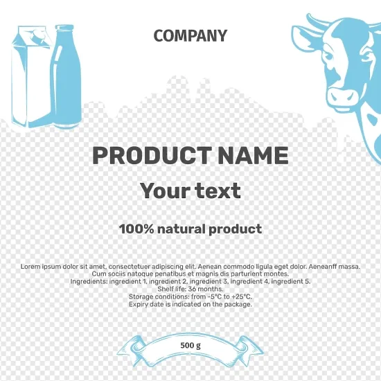 Milk bottle label template