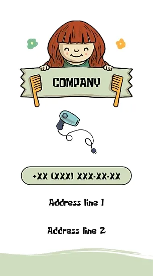 Children's hairdresser's business card template