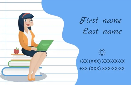 Tutor's Euro business card template