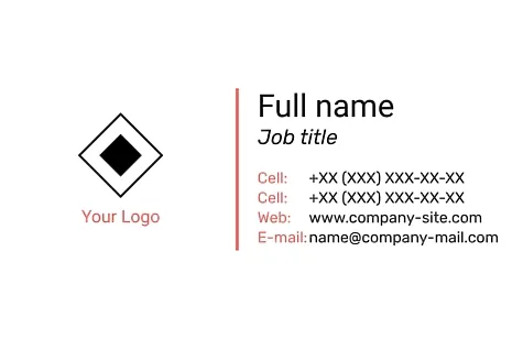 Template of a strict concise business card