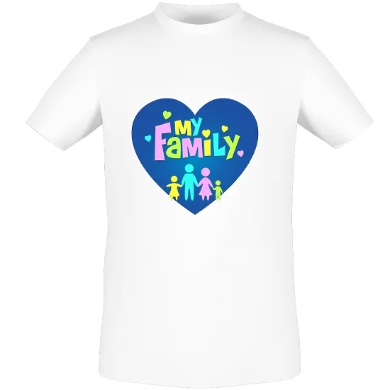 Family T-shirt template with My Family print