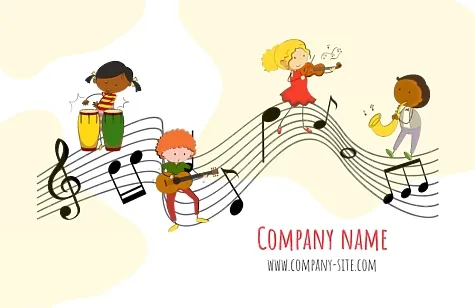Business card template of a private music school
