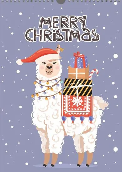 Calendar template with Christmas design