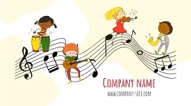 Business card template of a private music school