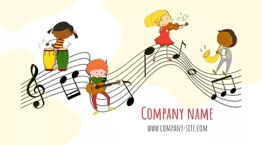 Business card template of a private music school