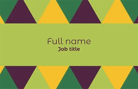 Abstract Euro business card template with triangles