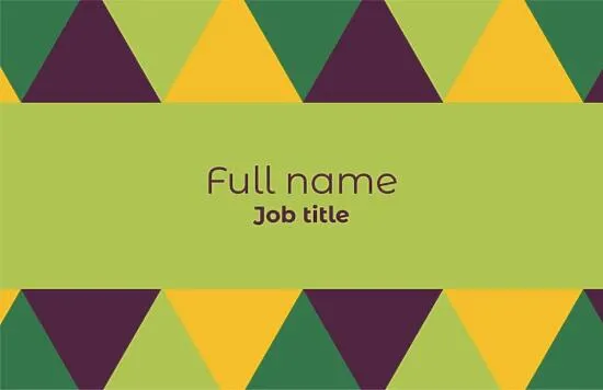 Abstract Euro business card template with triangles