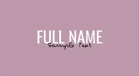 Template for a simple personal business card