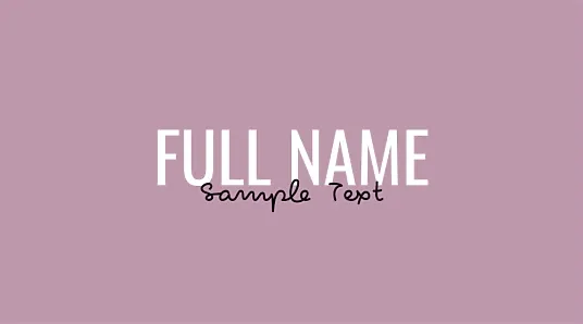 Template for a simple personal business card
