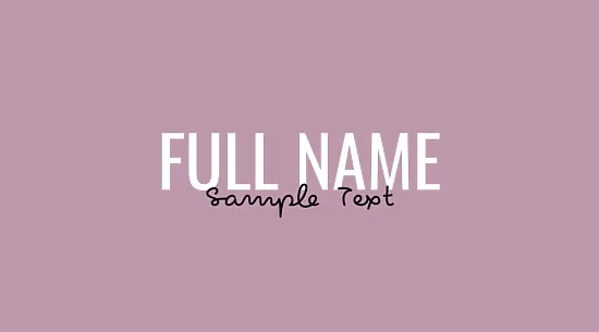 Template for a simple personal business card