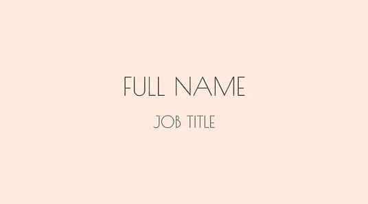 Template for a simple classic business card
