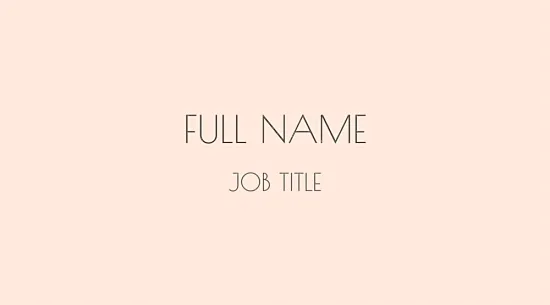 Template for a simple classic business card