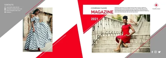 Fashion magazine template with logo