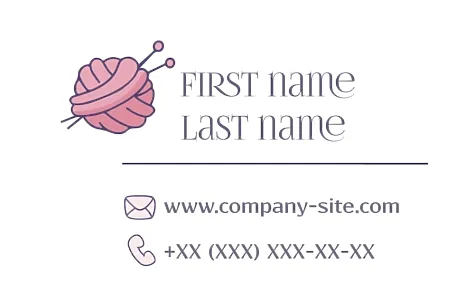 The template of the business card of the master of needlework