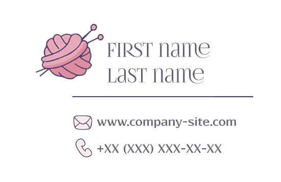 The template of the business card of the master of needlework