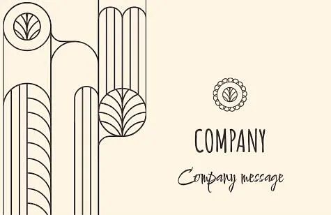 Universal business card template with a pattern