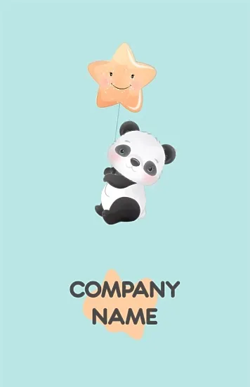 Template of a children's Euro business card