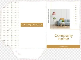 Template for a paper folder of a furniture salon
