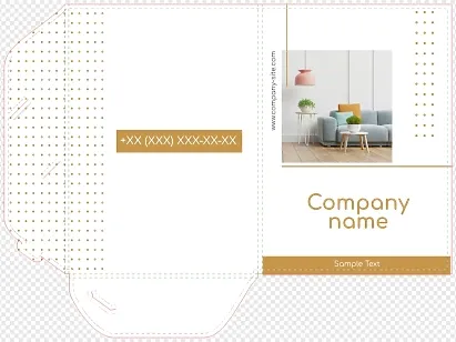 Template for a paper folder of a furniture salon