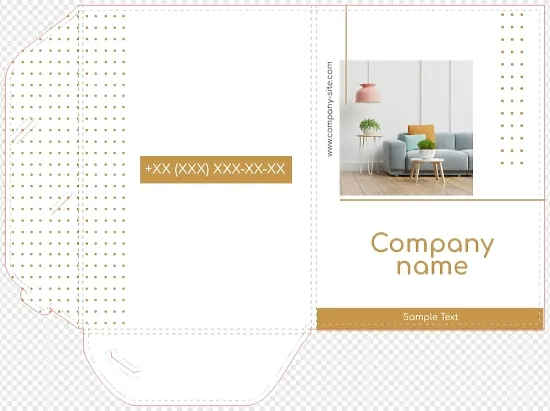 Template for a paper folder of a furniture salon