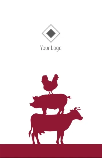 Butcher shop business card template