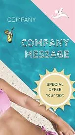 Business card template for a spa center with a swimming pool