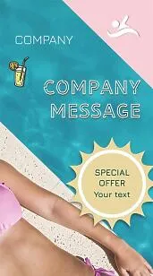 Business card template for a spa center with a swimming pool