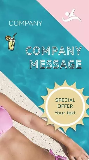 Business card template for a spa center with a swimming pool